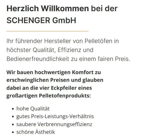 Schenger Pelletöfen in 04928 Plessa, Hirschfeld, Merzdorf, Lindenau, Hohenleipisch, Schraden, Elsterwerda oder Gröden, Gorden-Staupitz, Tettau